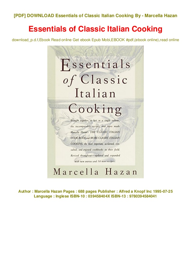 marcella hazan the essentials of italian cooking